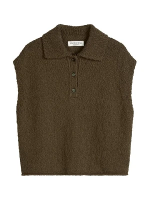Koszulka polo Marc O'Polo ciemnobrązowy