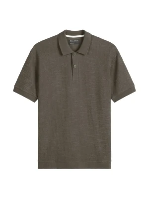 Koszulka polo Marc O'Polo ciemnobrązowy