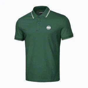 Koszulka polo męska Pitbull Polo Pique Stripes Regular jade green