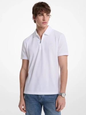 Koszulka polo na zamek z piki z mieszanki bawełny Michael Kors BIAŁY (Biały)