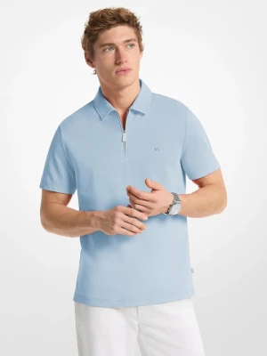Koszulka polo na zamek z piki z mieszanki bawełny Michael Kors CHAMBRAY (Niebieski)