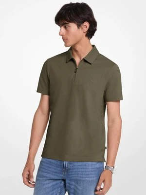 Koszulka polo na zamek z piki z mieszanki bawełny Michael Kors Mens