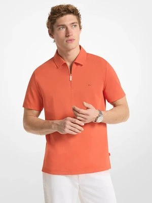 Koszulka polo na zamek z piki z mieszanki bawełny Michael Kors Mens