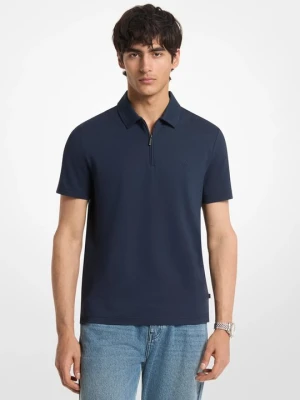 Koszulka polo na zamek z piki z mieszanki bawełny Michael Kors PÓŁNOC (Niebieski)