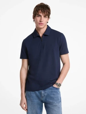 Koszulka polo na zamek z piki z mieszanki bawełny Michael Kors PÓŁNOC (Niebieski)