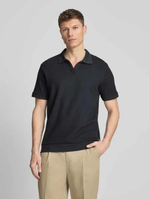 koszulka polo o kroju comfort fit z dekoltem w serek lindbergh Ciemnoniebieski