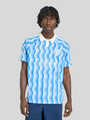 Koszulka polo o kroju loose fit z detalem z logo adidas Originals Jasnoniebieski