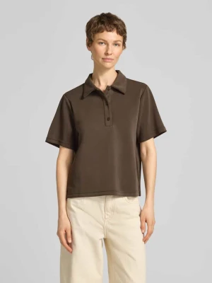 Koszulka polo o kroju loose fit z krótką listwą guzikową model 'Helle' My Essential Wardrobe