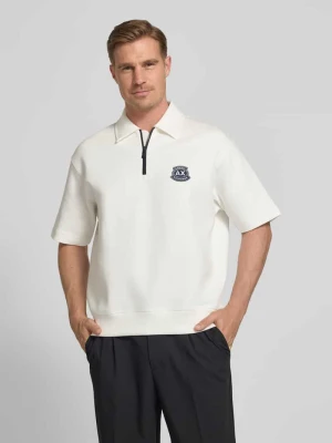 koszulka polo o kroju loose fit z wyhaftowanym logo Armani Exchange