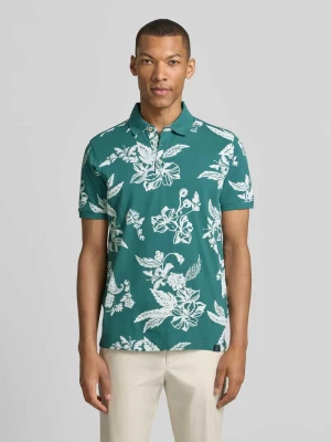 Koszulka polo o kroju nowoczesny z detal: z logo Lerros