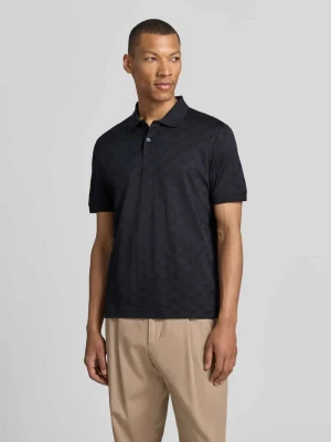 Koszulka polo o kroju nowoczesnym z fakturowanym wzorem model 'Roberto' JOOP! COLLECTION