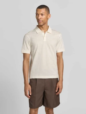 Koszulka polo o kroju nowoczesnym z fakturowanym wzorem model 'Roberto' JOOP! Collection