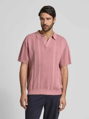 Koszulka polo o kroju oversized z dekoltem w serek lindbergh
