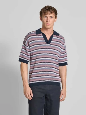 Koszulka polo o kroju oversized z dekoltem w serek model ‘LAURENZZO’ drykorn