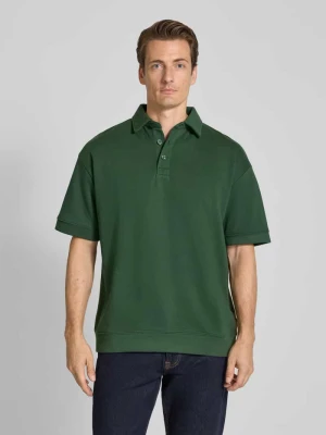 Koszulka polo o kroju oversized z kołnierzykiem polo i detalem z logo lindbergh