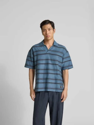 Koszulka polo o kroju oversized z naszywką z logo Maison Kitsuné Oceaniczny