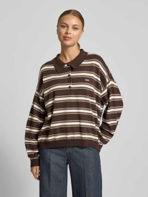 Koszulka polo o kroju oversized z wyhaftowanym logo model ‘paige’ Gestuz