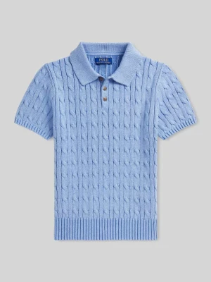 Koszulka polo o kroju regular fit o wyglądzie prążkowanego dziania Polo Ralph Lauren Teens
