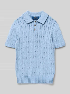 Koszulka polo o kroju regular fit o wyglądzie prążkowanego dziania Polo Ralph Lauren Teens