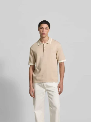 koszulka polo o kroju regular fit z bawełny Maison Kitsuné Beżowy