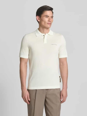 Koszulka polo o kroju regular fit z czystej bawełny - Marc O'Polo × DFB Travel kolekcja Złamany biały