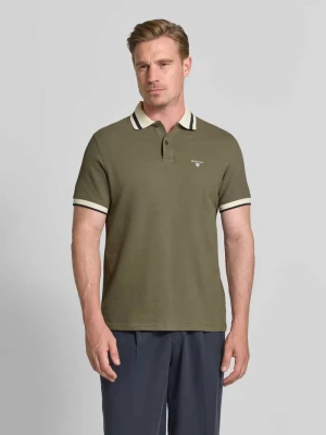 Koszulka polo o kroju regular fit z czystej bawełny model 'ANTHORN' Barbour Oliwkowy