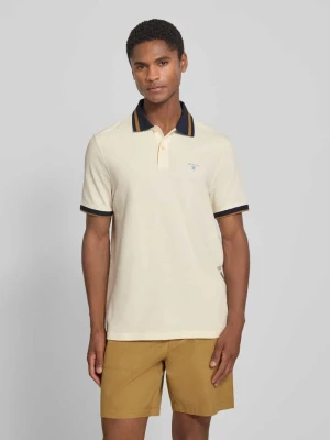 Koszulka polo o kroju regular fit z czystej bawełny model 'ANTHORN' Barbour Biały