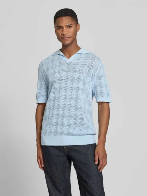 Koszulka polo o kroju regular fit z czystej bawełny model 'ARCO' Selected Błękitny