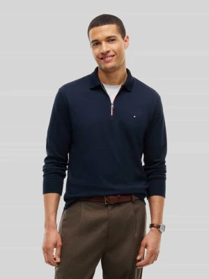 koszulka polo o kroju regular fit z czystej bawełny model 'LIQUID' Tommy Hilfiger Granatowy