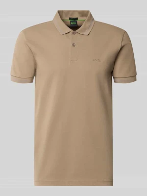 Koszulka polo o kroju regular fit z czystej bawełny model 'PIO 1' Boss Piaskowy