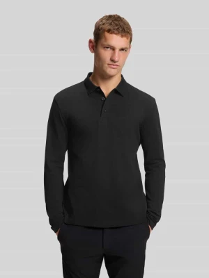 koszulka polo o kroju regular fit z czystej bawełny model 'Plisy' Boss Czarny