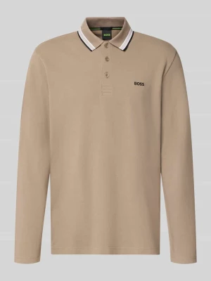koszulka polo o kroju regular fit z czystej bawełny model 'Plisy' Boss Khaki