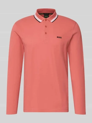 koszulka polo o kroju regular fit z czystej bawełny model 'Plisy' Boss Mocnoróżowy