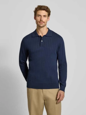 koszulka polo o kroju regular fit z czystej bawełny model 'TORINO' Selected Ciemnoniebieski