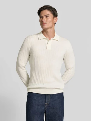 koszulka polo o kroju regular fit z czystej bawełny model 'TORINO' Selected Złamany biały