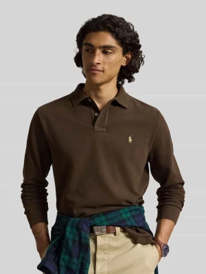 Koszulka polo o kroju regular fit z czystej bawełny Polo Ralph Lauren Ciemnobrązowy