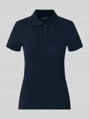 Koszulka polo o kroju regular fit z czystej bawełny Tom Tailor Granatowy