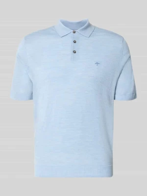 koszulka polo o kroju regular fit z czystej bawełny w imitacji dzianiny FYNCH-HATTON Jasnoniebieski