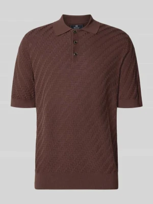 koszulka polo o kroju regular fit z czystej bawełny w imitacji dzianiny Matinique Ciemnobrązowy