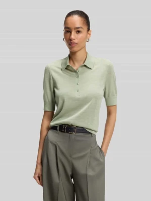 koszulka polo o kroju regular fit z czystej żywej wełny model 'Fidenka' Boss Limonkowy