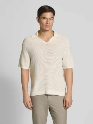 Koszulka polo o kroju regular fit z dekoltem w serek Calvin Klein Złamany biały