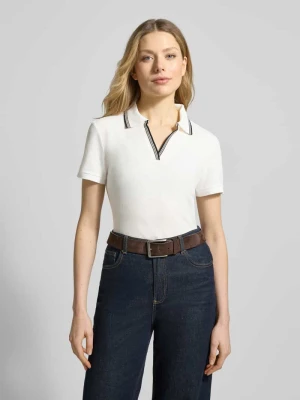 Koszulka polo o kroju regular fit z dekoltem w serek i paskami w kontrastowym kolorze Jake*s Collection