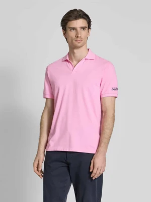 Koszulka polo o kroju regular fit z dekoltem w serek model ‘CHARLES’ MC2 Saint Barth Różowawy
