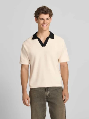 koszulka polo o kroju regular fit z dekoltem w serek model 'COTEDAZUR' jack & jones