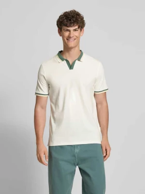 Koszulka polo o kroju regular fit z dekoltem w serek model ‘Evo’ Blend