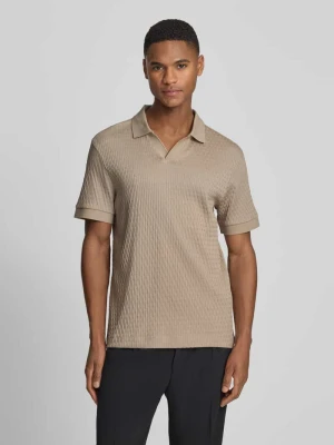 koszulka polo o kroju regular fit z dekoltem w serek model 'Rauljose' JOOP! Beżowy