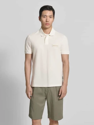 koszulka polo o kroju regular fit z detalem z logo Armani Exchange Złamany biały