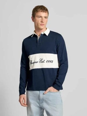 Koszulka polo o kroju regular fit z długim rękawem i wyhaftowanym logo REVIEW