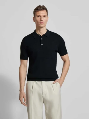 Koszulka polo o kroju regular fit z dodatkiem jedwabiu model „Luxury” Profuomo