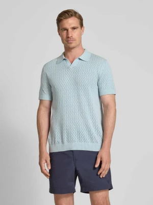 Koszulka polo o kroju regular fit z efektem szydełkowym model ‘LINO’ Selected Homme